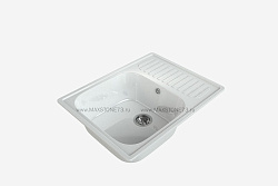 MAXSTONE Мойка глянцевая MS-6 (белый металлик) 640*490*215
